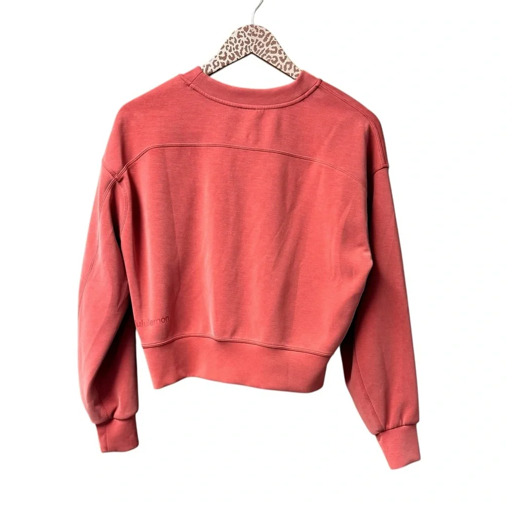Lululemon Perfectly Oversized Cropped Crew Sweatshirt Softstreme Cayenne Red 0